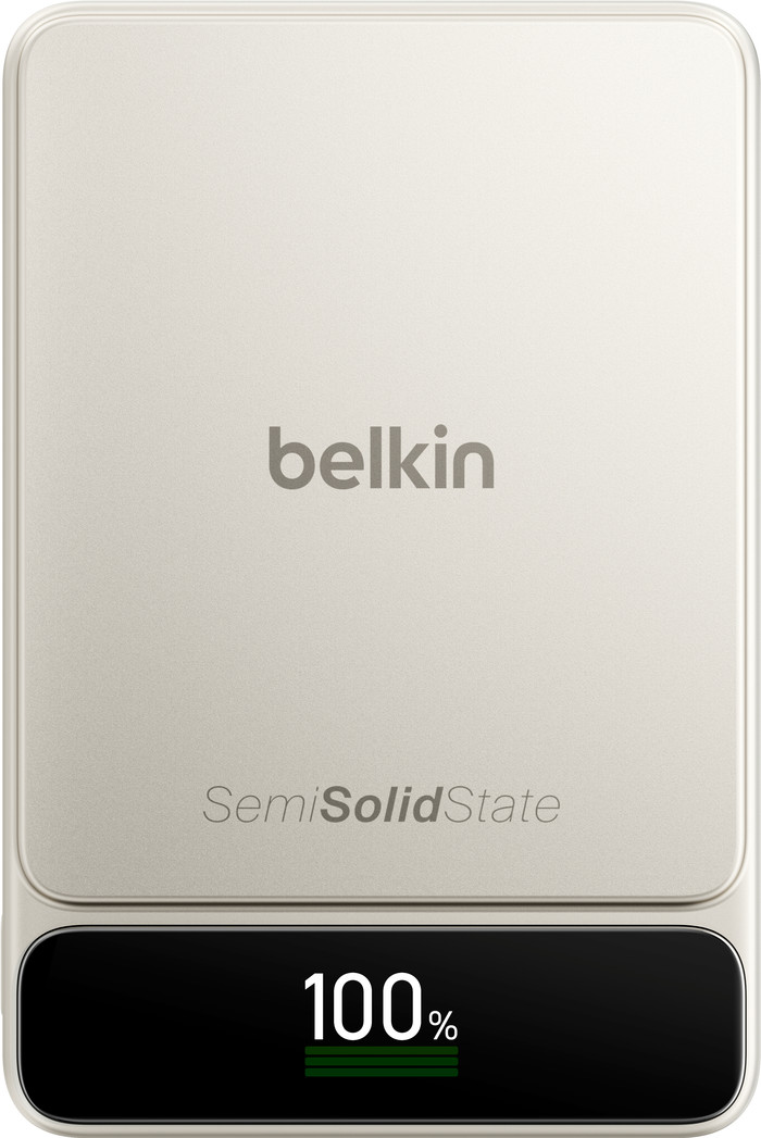 Belkin Powerbank 10.000 mAh mit Schnellladefunktion 45 Watt Beige oberseite