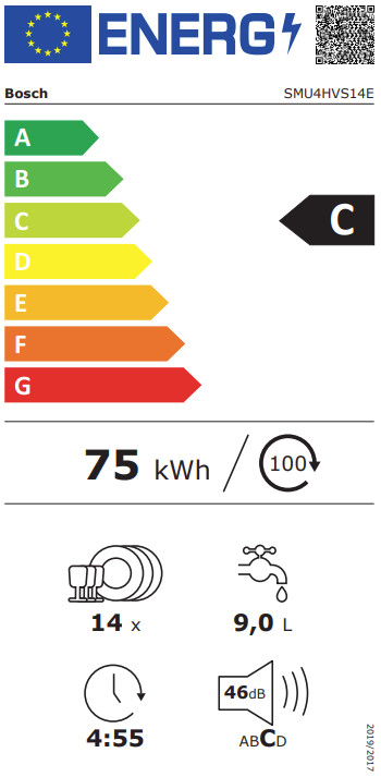 Bosch SMU4HVS14E energielabel
