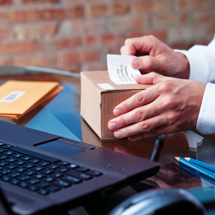 DYMO LabelWriter Large Labels 54x101mm 220 Units product in use