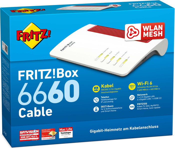 AVM FRITZ!Box 6660 Cable + FRITZ!Repeater 1200 AX (2er-Pack) null