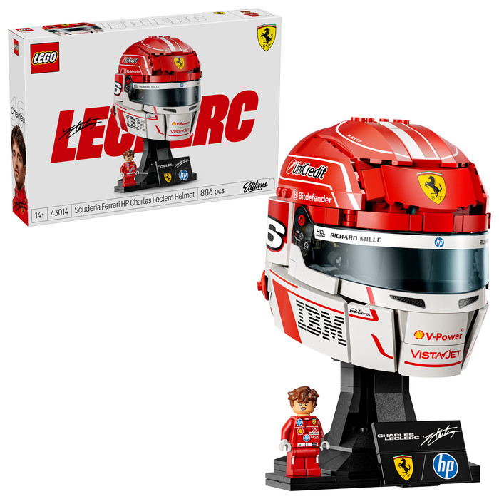 LEGO Editions Scuderia Ferrari HP Charles Leclerc Helm 43014 rechte seite