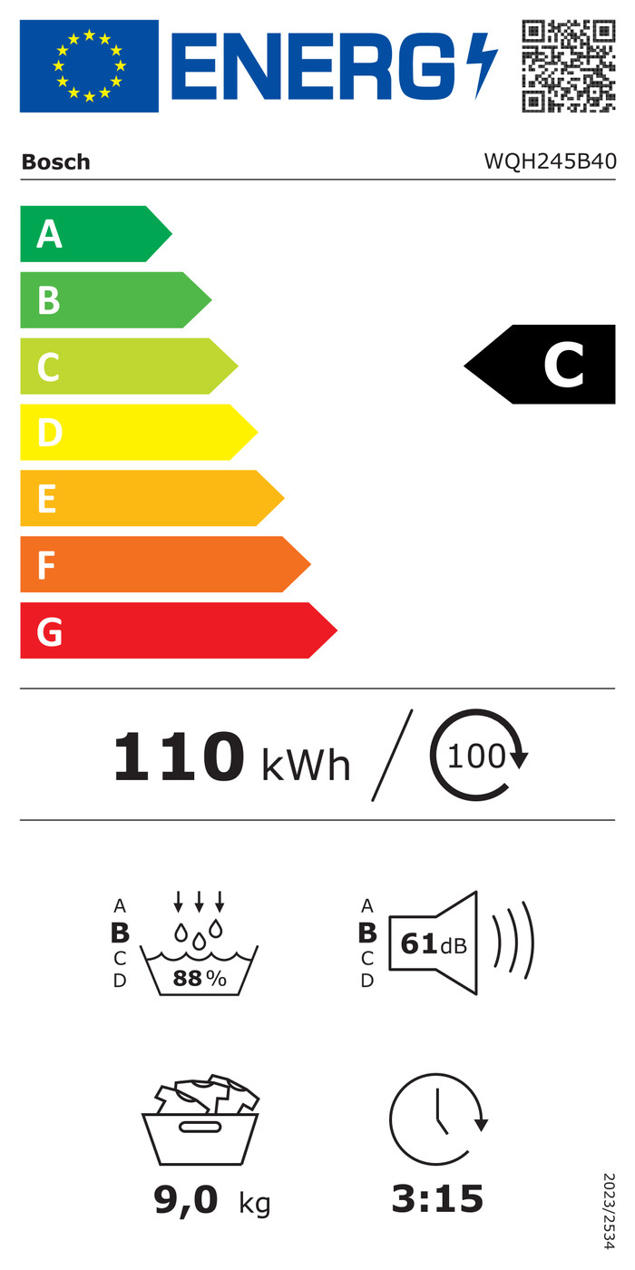 Bosch WQH245B40 energielabel