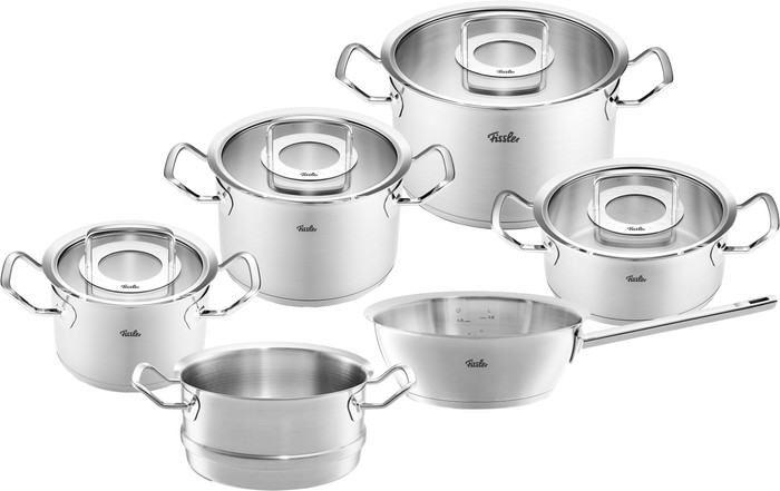 Fissler Original-Profi Collection Topfset mit Glasdeckeln 6-teilig + Soßentopf + Dampfeinsatz Main Image