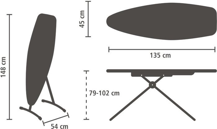 Brabantia Bügelbrett und Dampfbrett D - 2 in 1  135 x 45 cm - Denim Black visueller lieferant