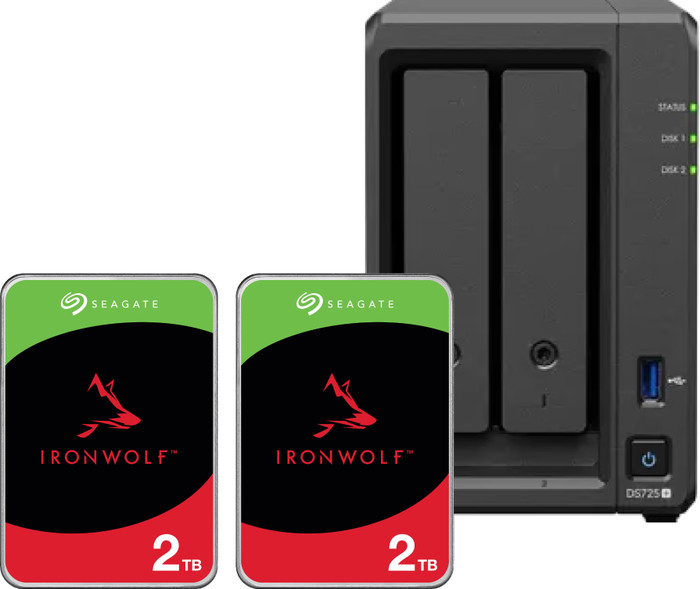 Synology DS725+ + Seagate Ironwolf 2 TB Doppelpack Main Image