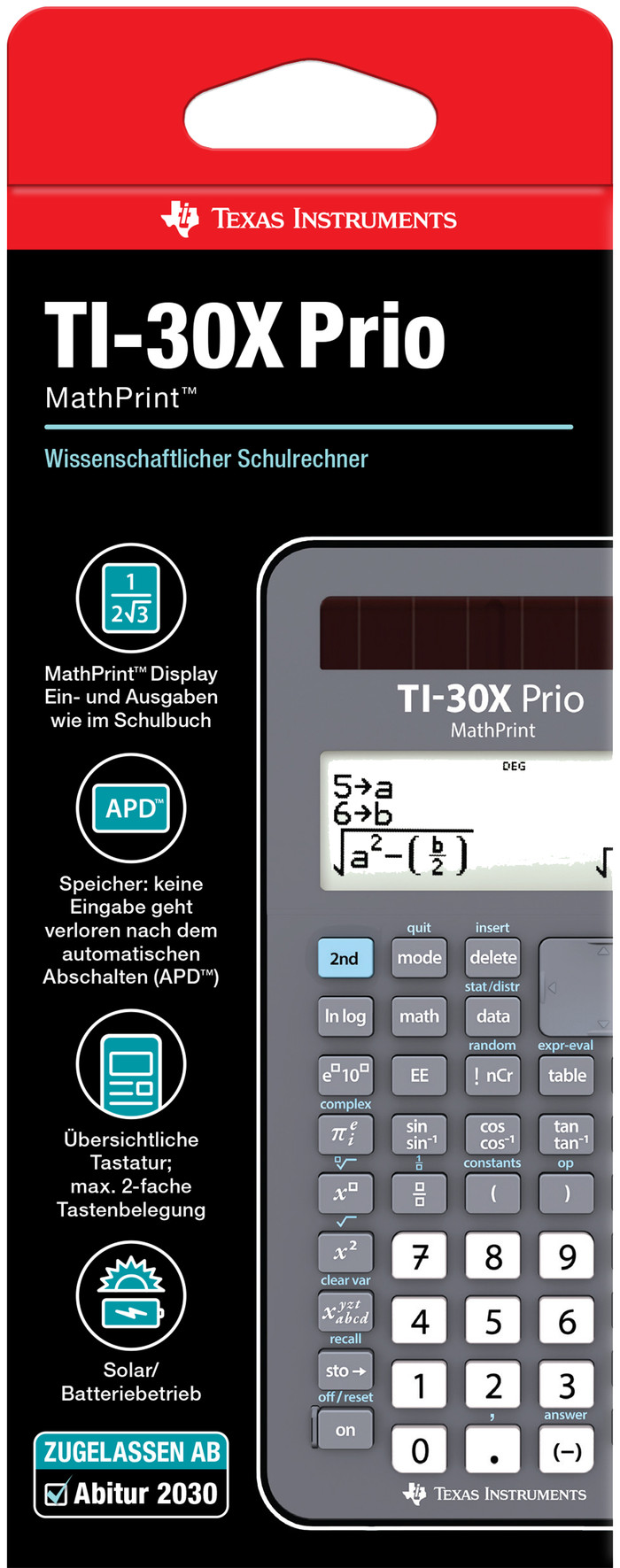 Texas Instruments CTI-30X Pro Mathprint FC Calculator packaging