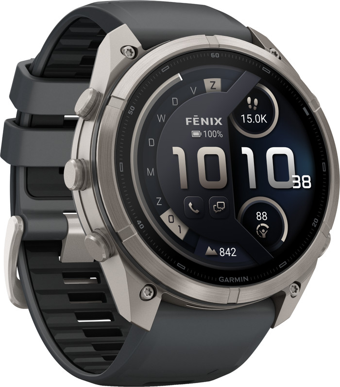 Garmin Fenix 9 Pro Schwarz LTE 51 mm linke seite