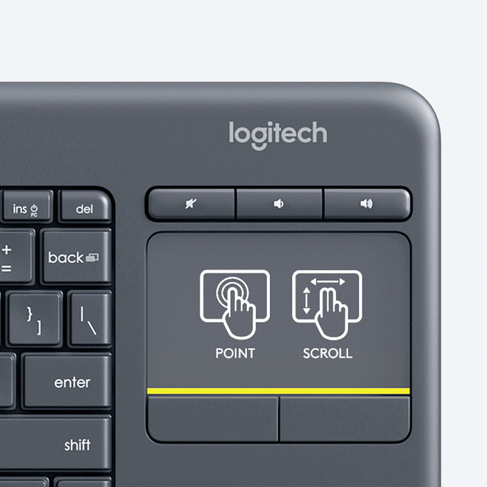 Logitech K400 Plus Wireless Touch Schwarz QWERTZ visueller lieferant