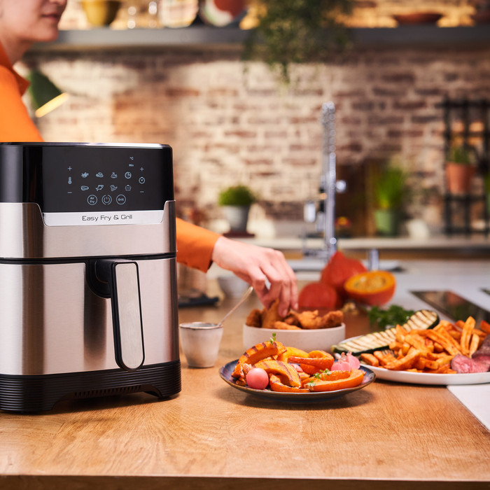 Tefal Easy Fry & Grill XL Precision EY505D Edelstahl produkt in gebrauch