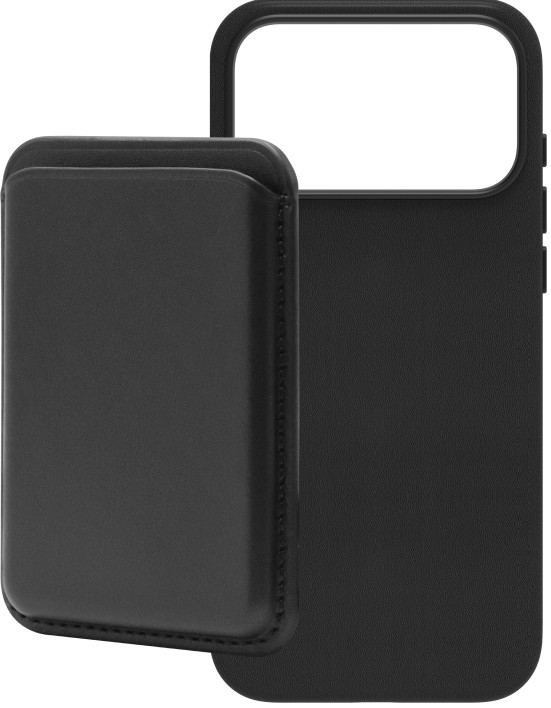 BlueBuilt MagSafe Hülle iPhone 18 Pro Max Leder Schwarz + Kartenhalter Leder Schwarz Main Image
