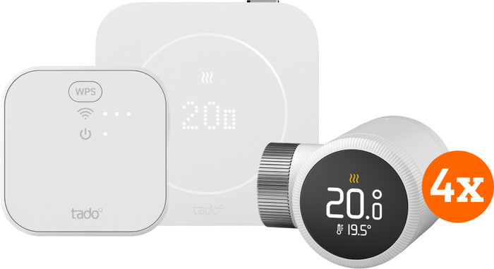 tado Kabelgebundenes Smart-Thermostat X Multiroom Starterset 2. Generation (4 Thermostatköpfe) Main Image
