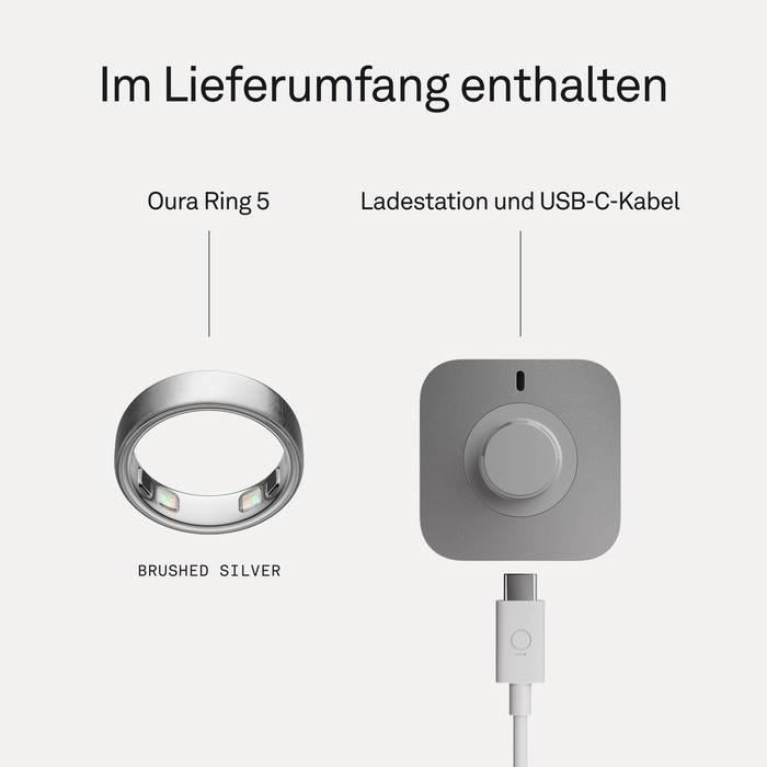 Oura Ring 5 Größe 11 Brushed Silver visueller lieferant