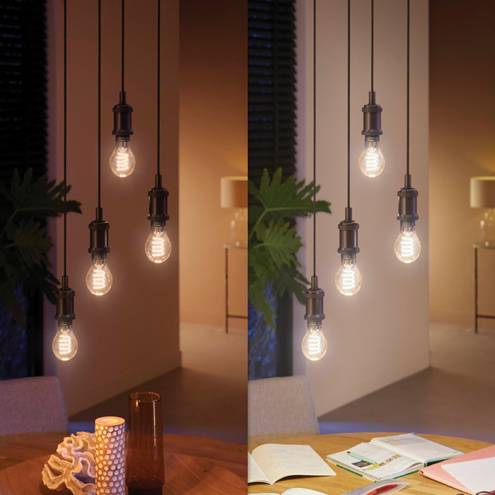 Philips Hue Filamentlampe White Ambiance Standard E27 produkt in gebrauch