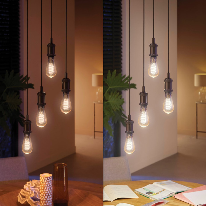 Philips Hue Filamentlampe White Ambiance Edison XL ST72/E27 produkt in gebrauch