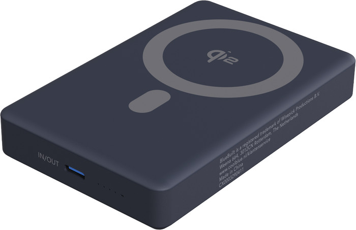 BlueBuilt Wireless Powerbank mit MagSafe und Qi2 10.000 mAh mit Schnellladefunktion Grau vorne