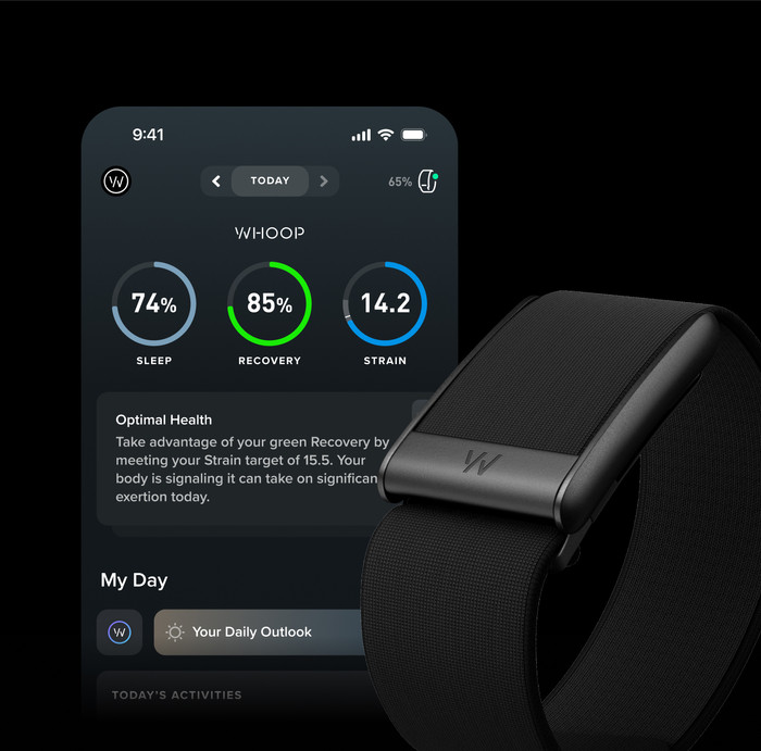 WHOOP 5.0 One Schwarz detail