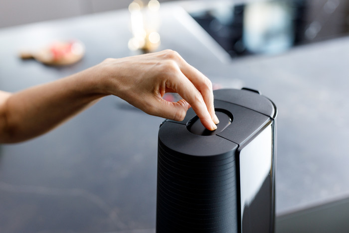 SodaStream TERRA Black + Plastic Bottles 1L 2-pack product in use