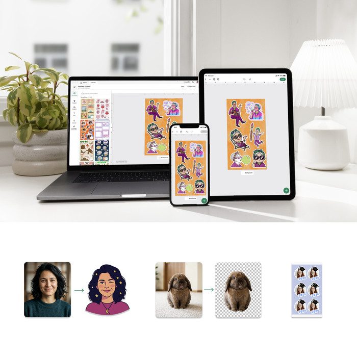 Cricut Foto- und Aufkleberset für StickerPix Print + Cut produkt in gebrauch