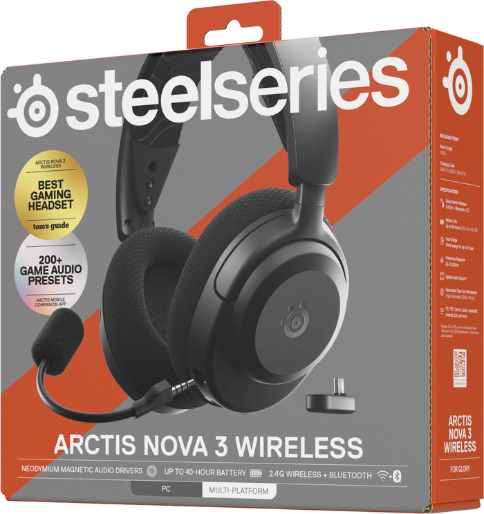 SteelSeries Arctis Nova 3 PC Kabelloses Gaming-Headset Schwarz verpackung