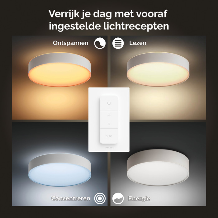 Philips Hue Enrave M Deckenleuchte White Ambiance Weiß + Dimmer null