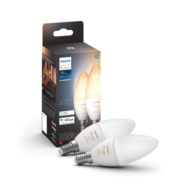 Philips Hue Candle Light White Ambiance E14 Duo Pack packaging