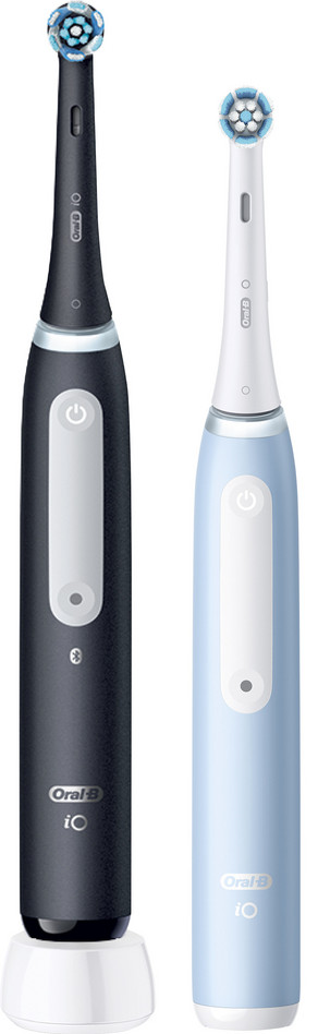 Oral-B iO 3 Schwarz und Blau Doppelpack vorne