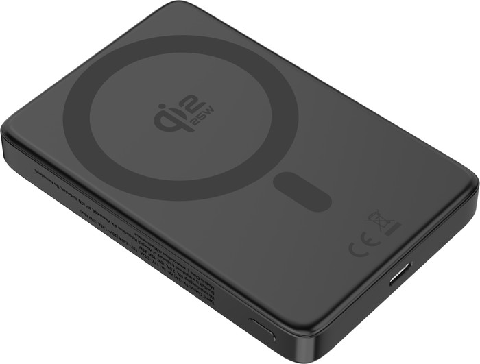 BlueBuilt Wireless Powerbank mit Qi2.2 und MagSafe 10.000 mAh mit Schnellladen 25 Watt Grau vorne