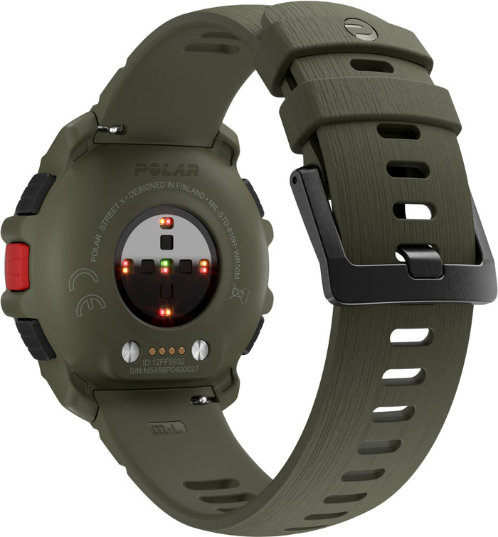 Polar Silikonarmband Grün 22 mm S/L produkt in gebrauch