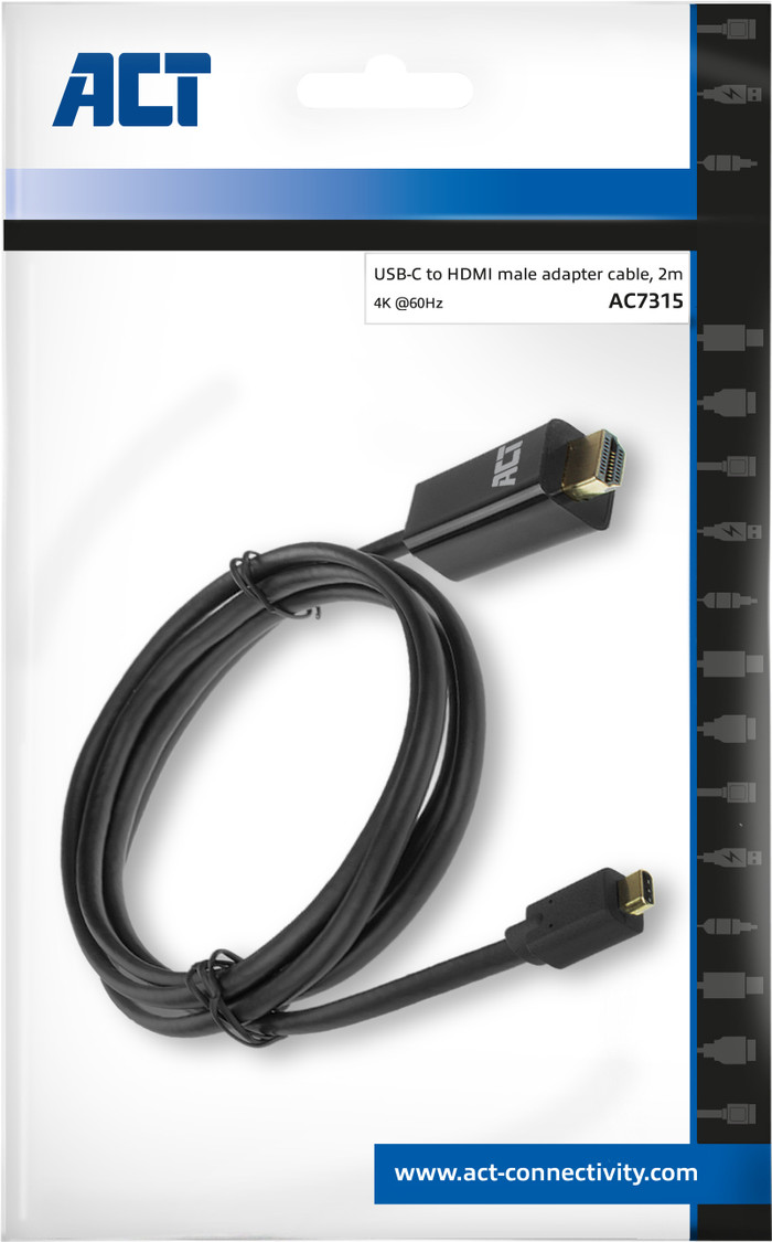 ACT USB-C-auf-HDMI-Kabel 2 Meter verpackung