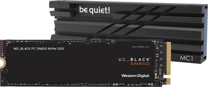 WD Black SN850 2TB NVMe SSD + Be quiet! MC1 M2 SSD Cooler Main Image