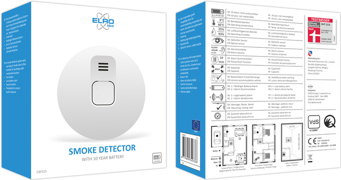 ELRO Blue Line CBFS25 Rauchmelder 4er-Pack (10 Jahre) null