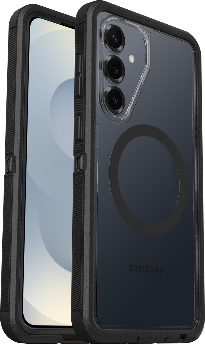 Otterbox Defender Samsung Galaxy S26 Plus Backcover mit Magnet Transparent mit schwarzem Rand rechte seite