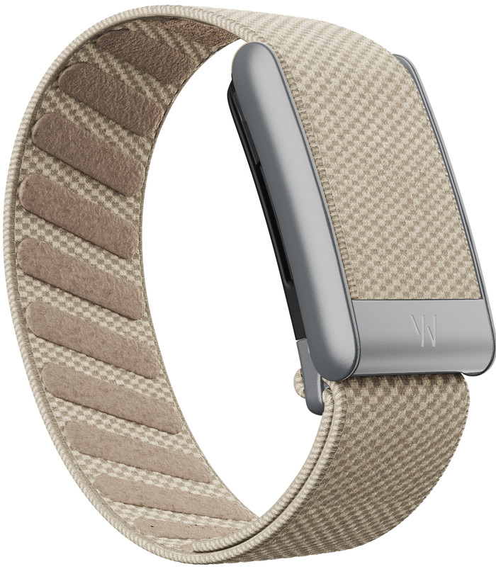 WHOOP 5.0 SuperKnit Band Beige produkt in gebrauch