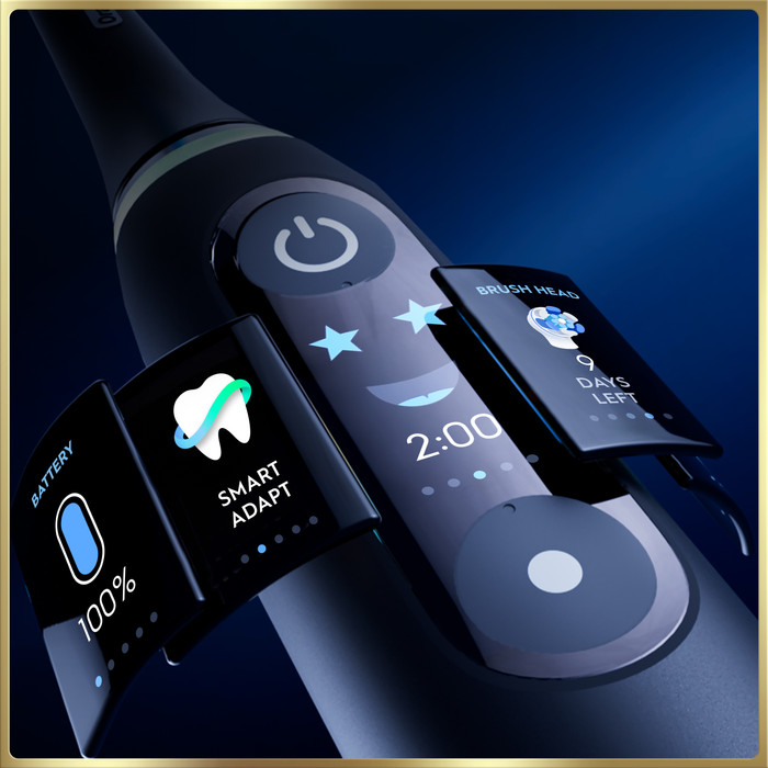 Oral-B iO 9N Black with Extra Brush Attachment product in use