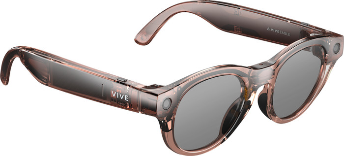 HTC VIVE Eagle AI Glasses Sunglasses Round Brown left side