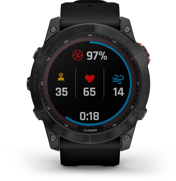 Garmin Fenix 7X Solar Schwarz 51 mm vorne