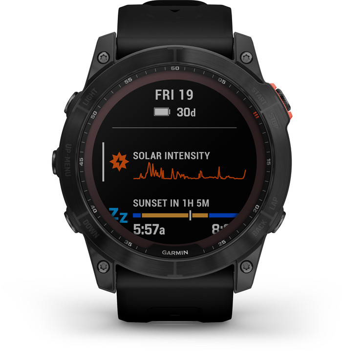 Garmin Fenix 7X Solar Schwarz 51 mm vorne