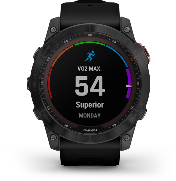 Garmin Fenix 7X Solar Schwarz 51 mm vorne