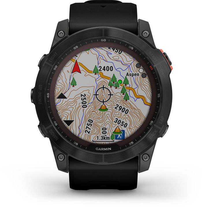Garmin Fenix 7X Solar Schwarz 51 mm vorne