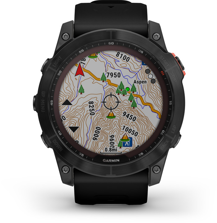 Garmin Fenix 7X Solar Schwarz 51 mm vorne
