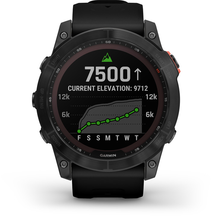 Garmin Fenix 7X Solar Schwarz 51 mm vorne