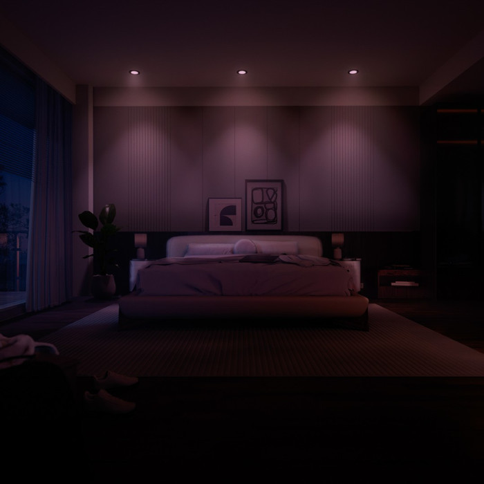 Philips Hue Recessed Spot Light Slim 3-pack - White and Color - 90mm - Black product in use