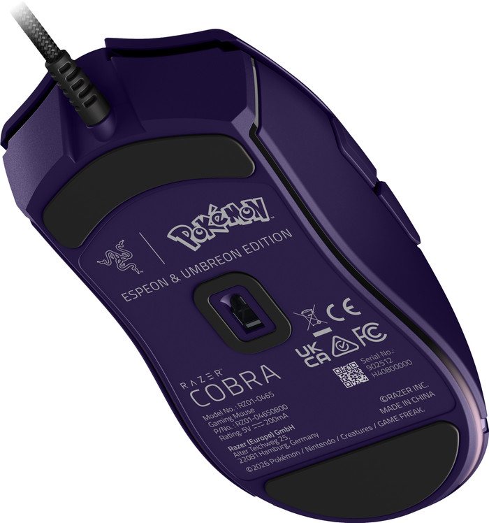 Razer Cobra Kabelgebundene Gaming-Maus - Pokémon Espeon/Umbreon Edition rückseite