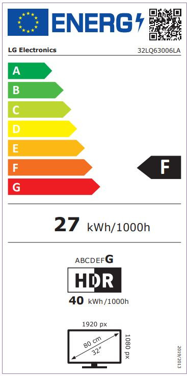 LG 32LQ63006LA (2022) energielabel