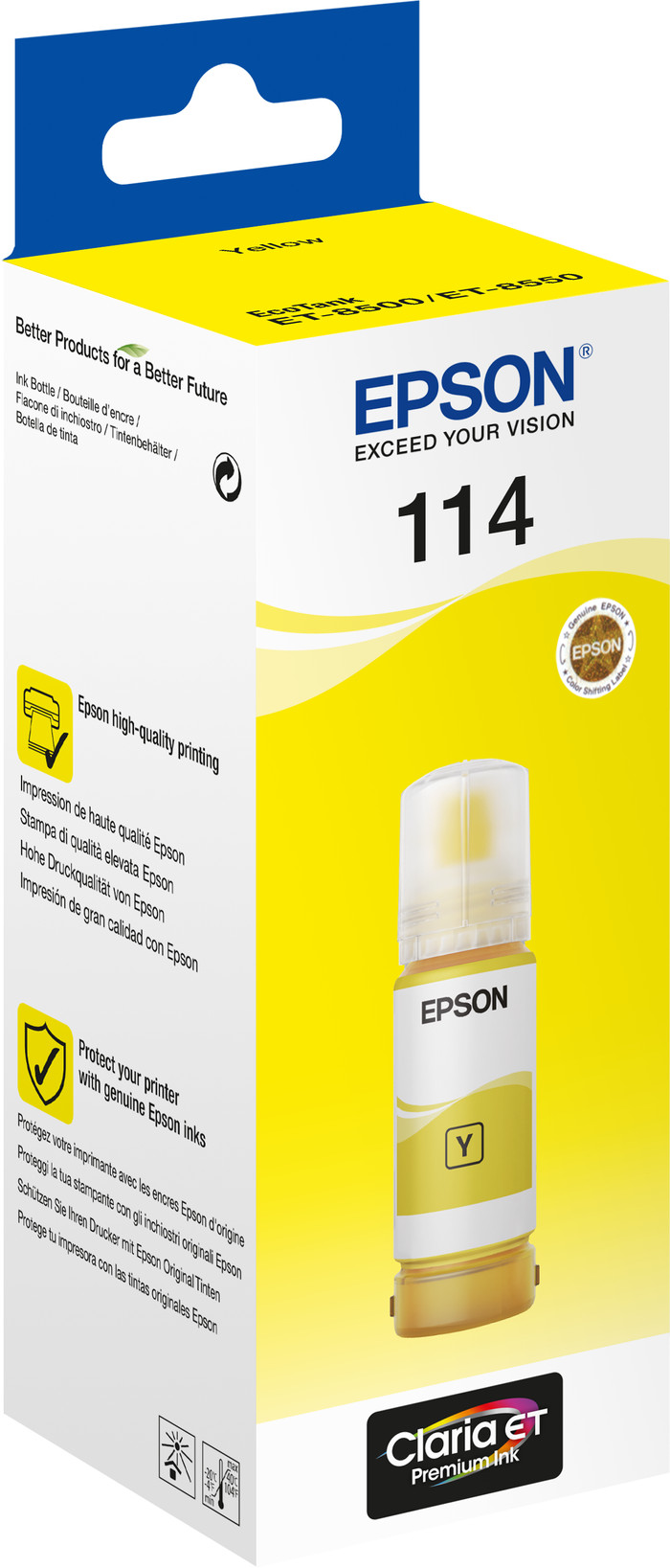 Epson 114 Ink Bottle Yellow left side