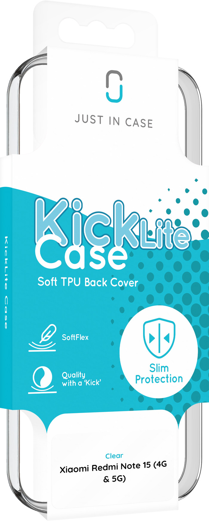 Just in Case Soft Design Xiaomi Redmi Note 15 Backcover Transparent verpackung