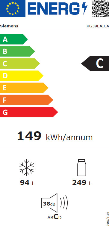 Siemens KG39EAICA energy label