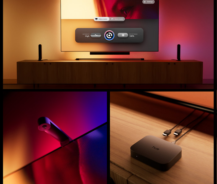Philips Hue Play Gradient LED-Streifen für 75 bis 85 Zoll Fernseher produkt in gebrauch