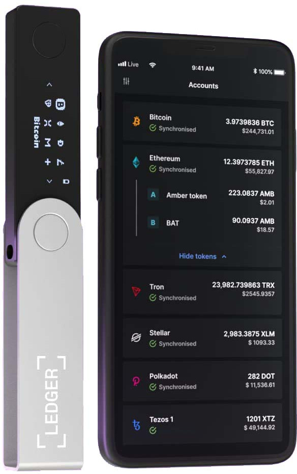Ledger Nano X Onyx Schwarz visueller lieferant