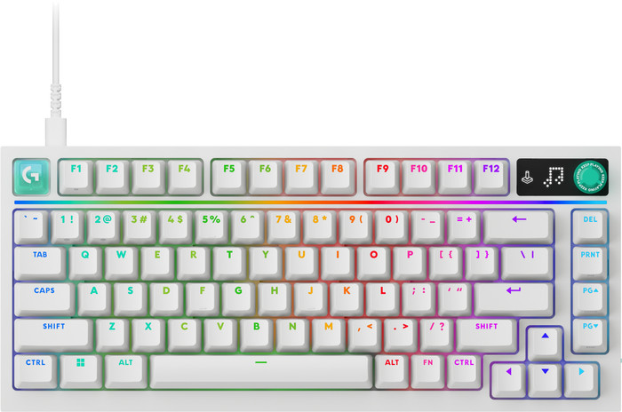 Logitech G316 X 75 Gaming-Tastatur Weiß Qwertz oberseite